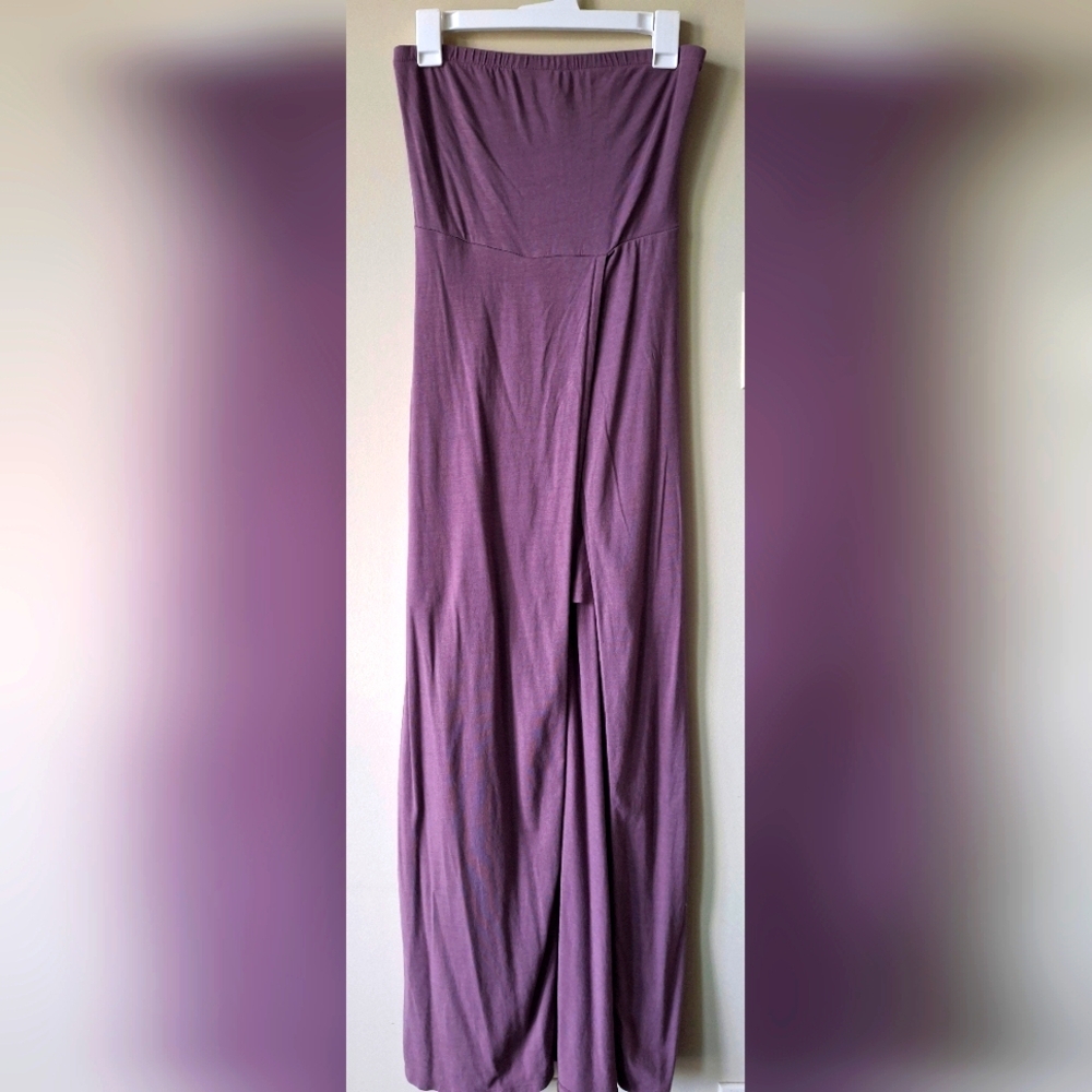 Express Mauve Strapless Split-Length Dress - S